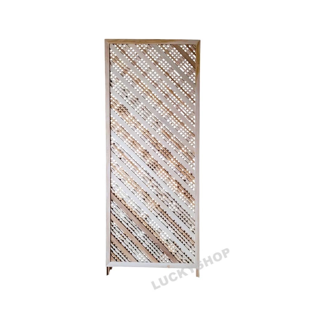 ฉากกั้นห้องไม้สัก 1 บาน ขนาด 60*150 cm. ตกแต่งบ้าน ตกแต่งสวน รูปที่ 9