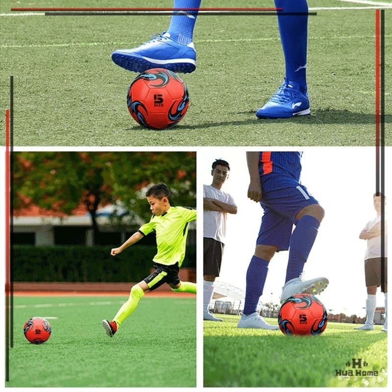 ลูกฟุตบอล หนังเย็บ มาตรฐานเบอร์ 5 Soccer Ball มาตรฐาน หนัง PU นิ่ม มันวาว ทำความสะอาดง่าย รูปที่ 7