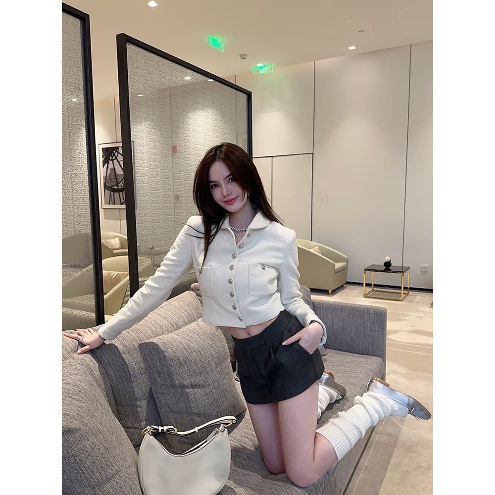 Cicishop กระโปรงกางเกงขาสั้นเอวต่ำ ผ้าดี เก็บเอวเก็บสัดส่วนดีมาก แมทช์ง่ายหลายสไตล์ รูปที่ 8