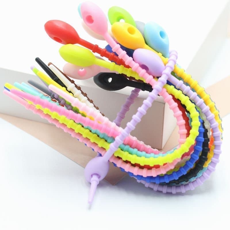 สายรัด ซิลิโคน คล้องพวงกุญแจ จี้ อเนกประสงค์ DIY จัดระเบียบ 3 ขนาด หลายสี ในไทย รูปที่ 5