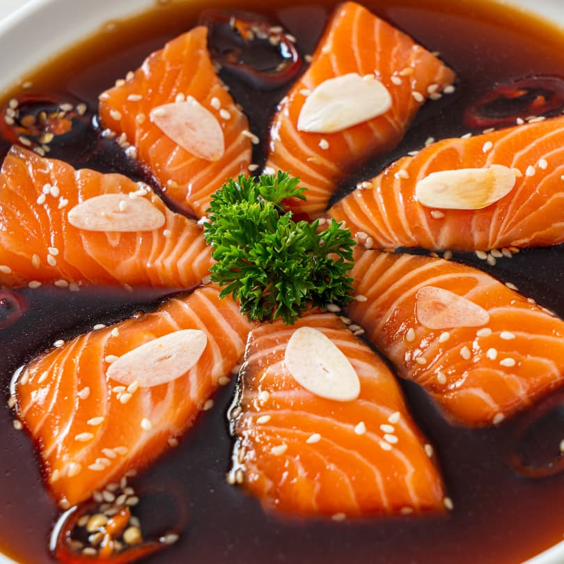 มีฮาลาล ซอสดอง 800g มีฮาลาล แซลมอน กุ้ง ปู ไข่ สไตล์เกาหลี ซอสดองซีอิ๊วเกาหลี เข้มข้น น้ำดอง รูปที่ 6
