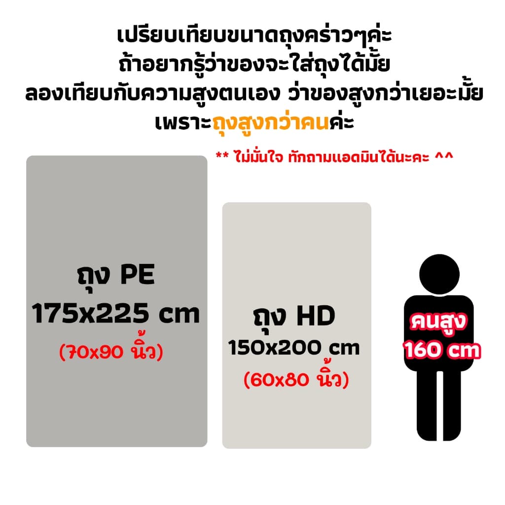 ถุงใบใหญ่ กันน้ำท่วม ถุงใบใหญ่ๆ เก็บเสื้อผ้า ใส่ตุ๊กตา ใส่ของ คลุมตู้เย็น มอไซด์ ถุงใสใบใหญ่ รูปที่ 2