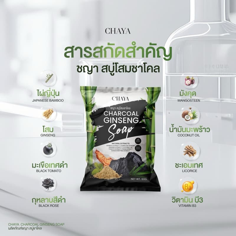 สบู่โสมชาโคล ดีท็อกซ์ผิว แก้คัน ลดสิว By.ชญา รูปที่ 2
