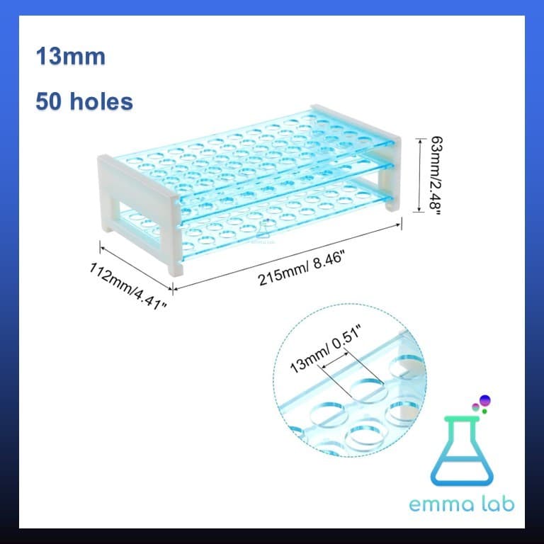 ที่วางหลอดทดลอง พลาสติก สำหรับใช้ในห้องปฏิบัติการ Blue Plastic Test Tube Rack รูปที่ 7