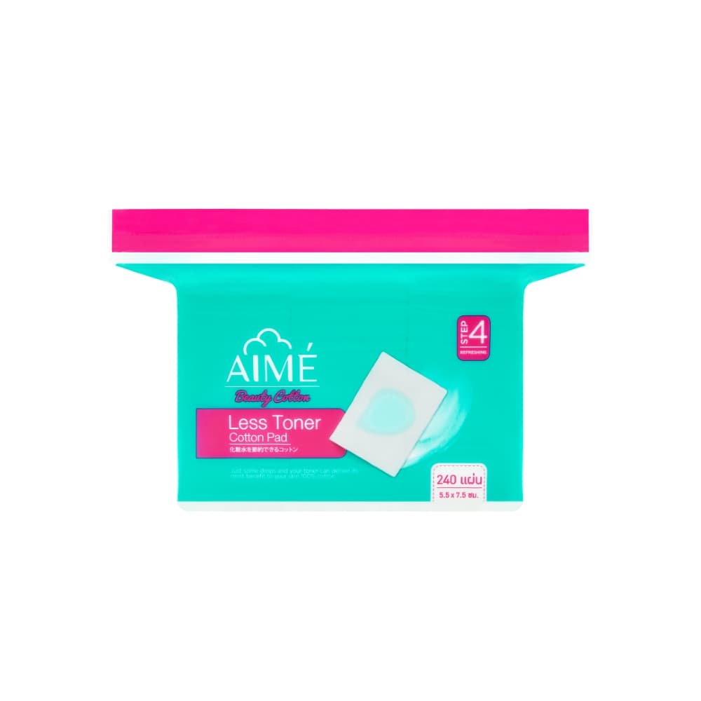 Aime เอเม่ สำลีแผ่น Less Toner Cotton Pad กิน Toner น้อยลงอ่อนโยนต่อผิว 240ชิ้น รูปที่ 2