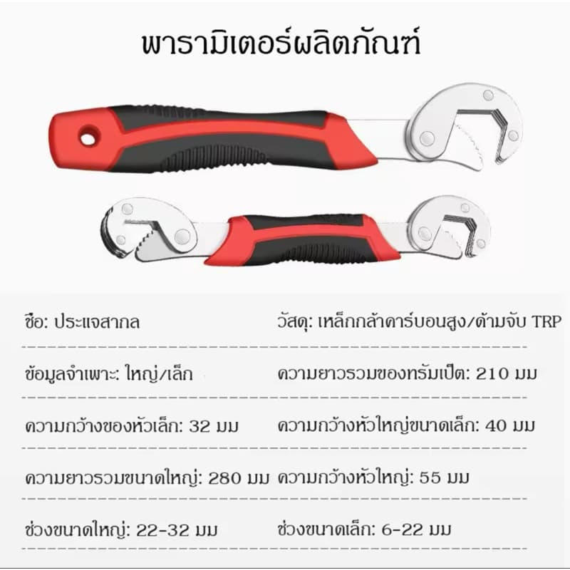 ประแจ เบอร์ 6-32 mm. ใช้ ขัน คลายน็อต สกรู ลูกบล็อค ประแจเลื่อน ประแจปากตาย ประแจแหวน ประแจแหวนข้าง รูปที่ 9