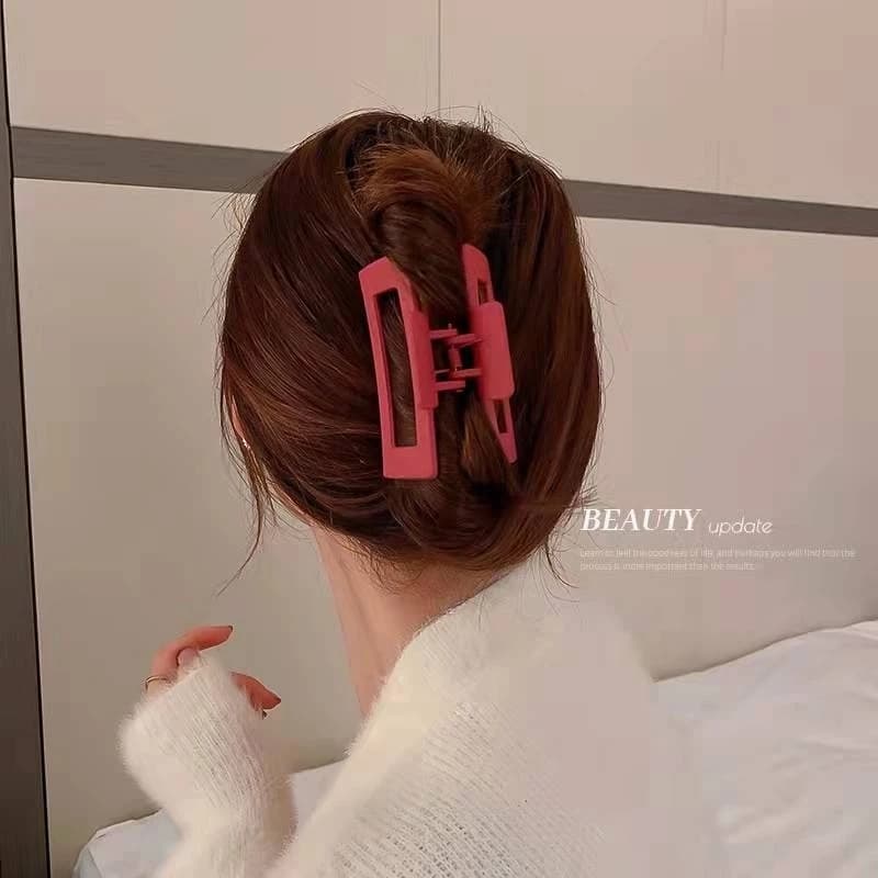 กิ๊บหนีบผมเกาหลีขนาดกลางสี่เหลี่ยมสีด้านขนาด4.5-8.5cm รูปที่ 4