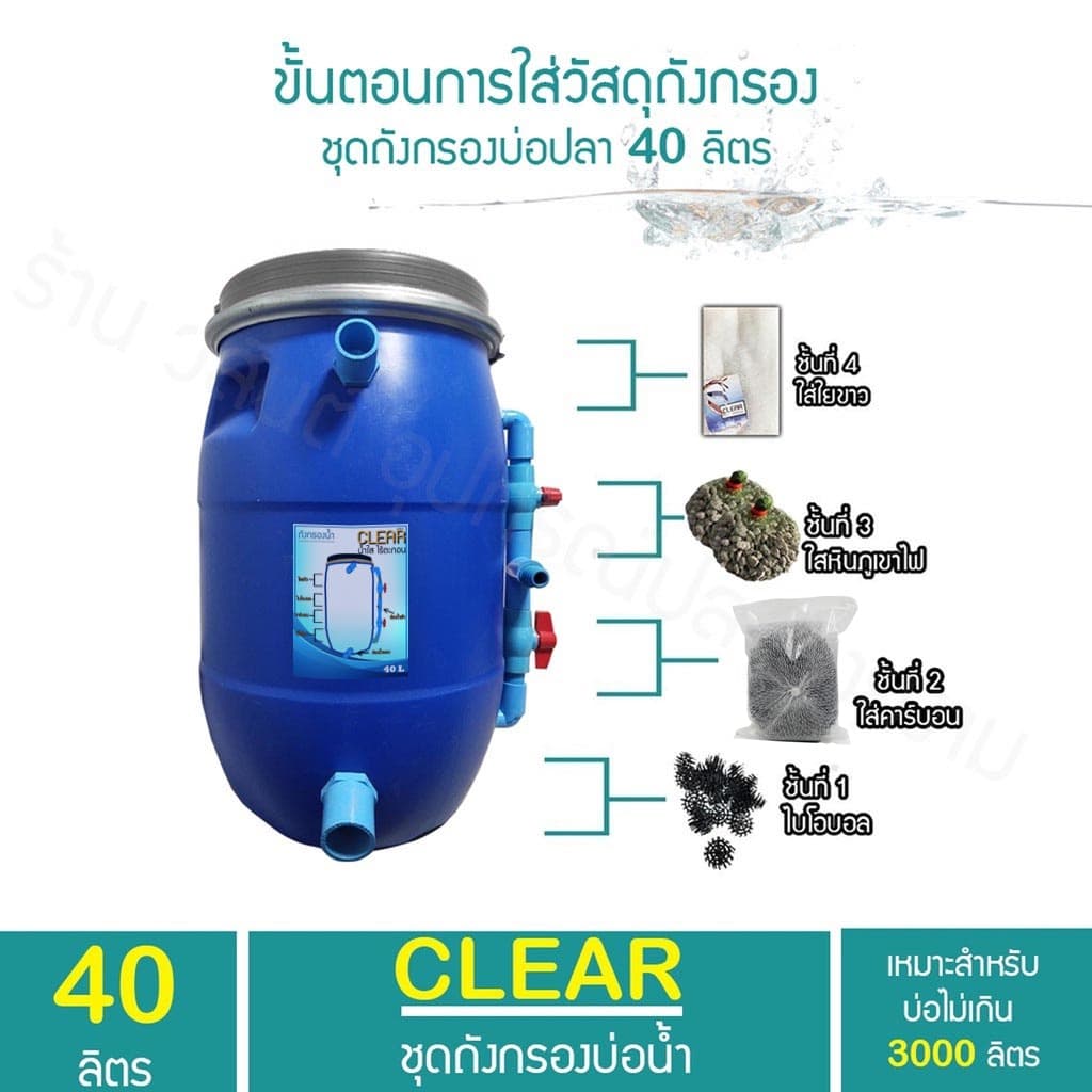 ถังกรองบ่อปลา 40 ลิตร รูปที่ 5
