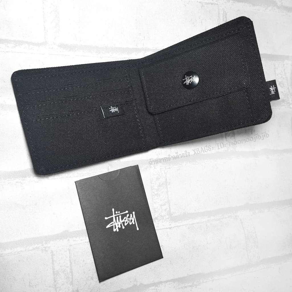 Stussy กระเป๋าสตางค์ 2พับ+กล่อง+การ์ด+ช่องใส่เหรียญ แบบเรียบ โลโก้เรียบ รูปที่ 5