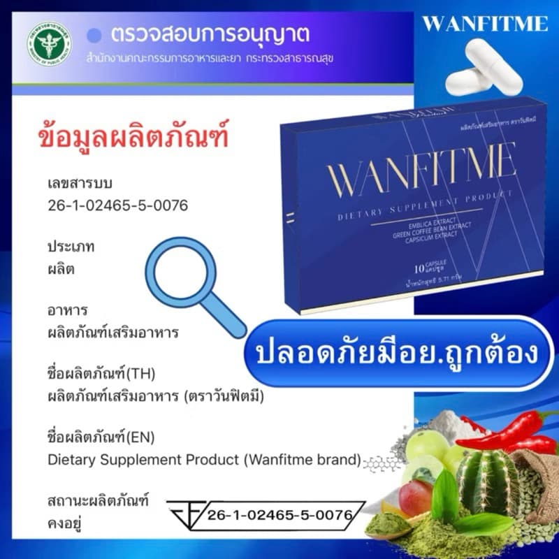 「 +ของแถม 」วันฟิตมี WANFITME วันฟิตต้า สูตรใหม่ล่าสุด สูตรเดิม ลดน้ำหนัก ดื้อยาลดยาก WONFITTAR รูปที่ 3