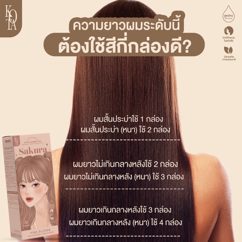 KOTA COLOUR CREAM ครีมย้อมผมโคตะ สูตรใหม่เพิ่มการบำรุง 5 เท่า กลิ่นหอม ไม่แสบหนังศีรษะ รูปที่ 6