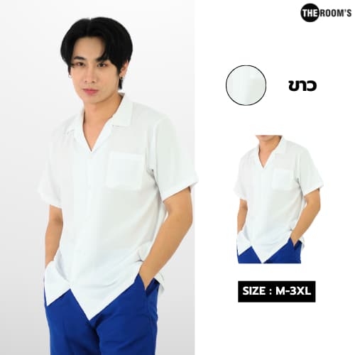 THE ROOM'S - เดอะรูม เสื้อฮาวาย แขนสั้น ไม่ต้องรีด ธีมสีเอิร์ทโทน รูปที่ 7