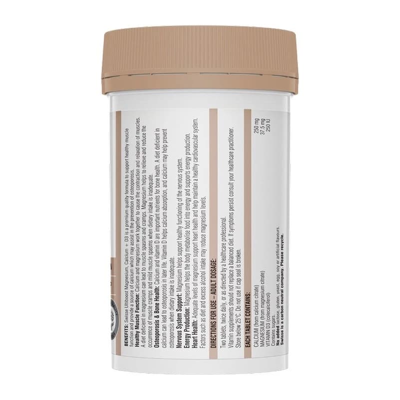 Swisse Magnesium, Calcium+ D3 แมกนีเซียม, แคลเซียม+วิตามิน ดี 120เม็ด EXP09/2027 รูปที่ 3