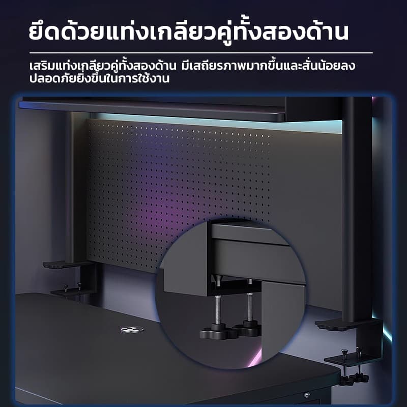 ชั้นวางหนังสือ 3ชั้น desk shelf ชั้นวางของบนโต๊ะคอมพิวเตอร์ pegboard ตั้งโต๊ะ สไตล์เรียบง่าย desktop storage rack รูปที่ 5