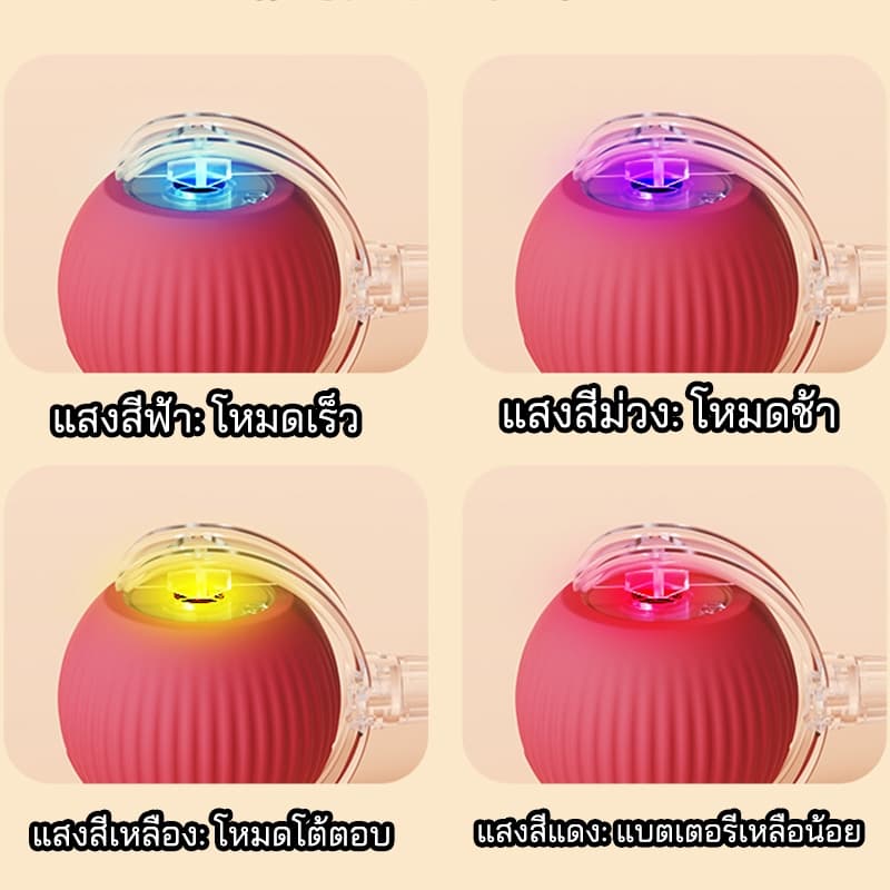 ลูกบอลแมว บอลแมวอัตโนมัติ ของเล่นแมว หมา สัตว์เลี้ยงลูกบอลสุนัข สมาร์ทไฟฟ้า หมุนได้ ของเล่นโต้ตอบ รูปที่ 2