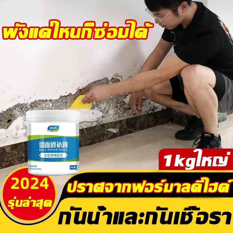 ป้องกันความชื้นและด่างปูนซ่อมรอยแตก ครีมซ่อมผนัง อุดรอยร้าวผนัง สเป ขนาด 2 กก รูปที่ 1