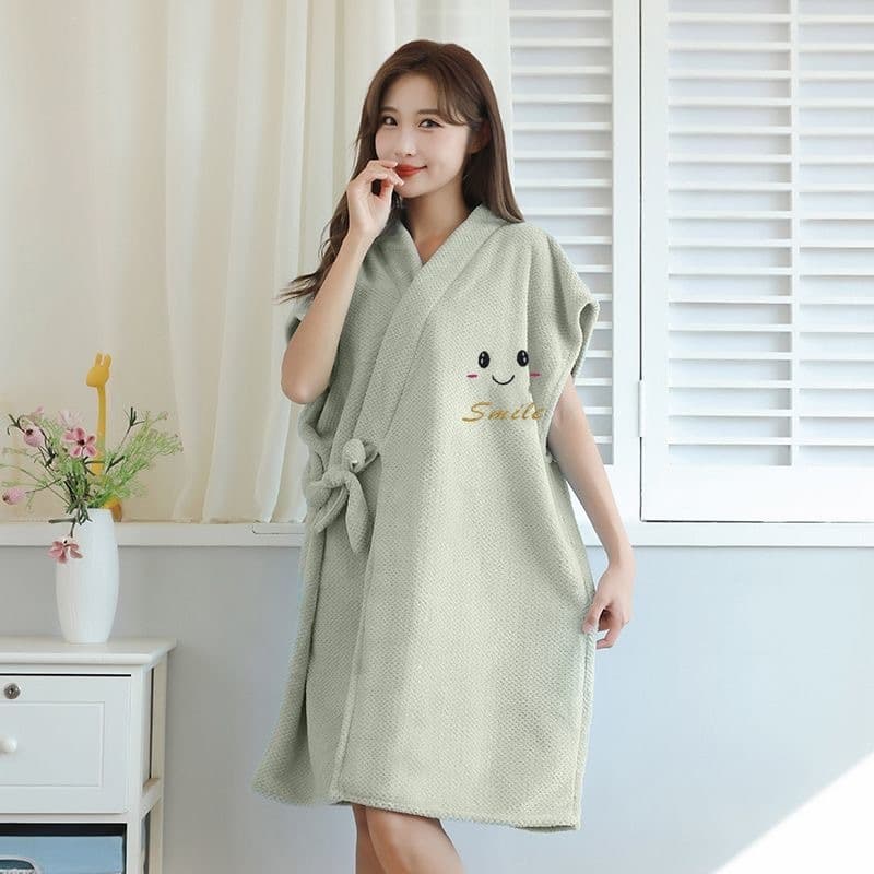 Bee เสื้อคลุมอาบน้ำพิเศษผู้หญิงดูดซับกระโปรงอาบน้ำยาว บ้าน / โรงแรม 5 สี รูปที่ 3