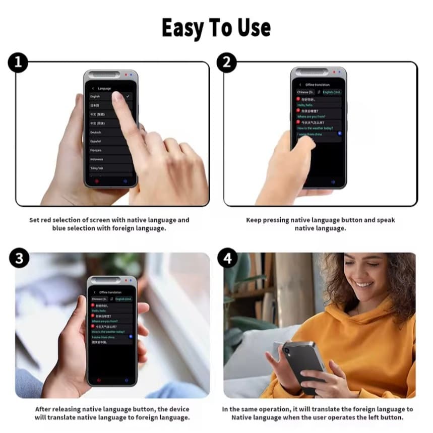 NEODIGI เครื่องแปลภาษาด้วยเสียงอัจฉริยะ Z6 รองรับ138ภาษาออฟไลน์แบบเรียลไทม์เครื่องแปลภาษาแบบพกพา ผู้ช่วยเสียง AI รูปที่ 4