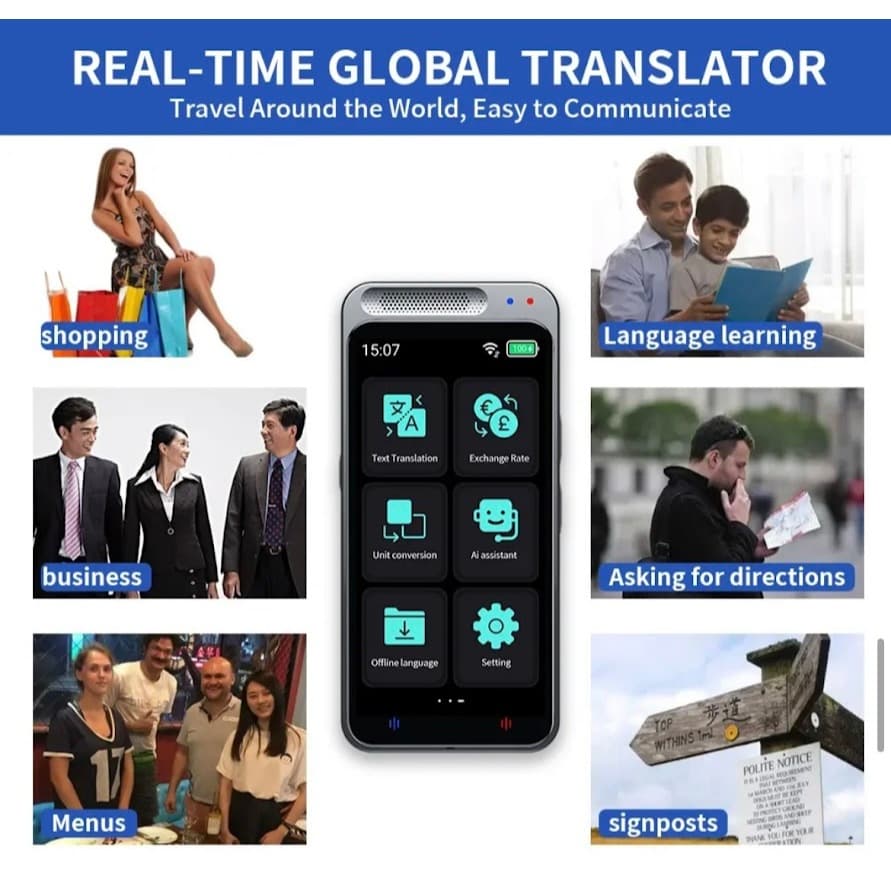 NEODIGI เครื่องแปลภาษาด้วยเสียงอัจฉริยะ Z6 รองรับ138ภาษาออฟไลน์แบบเรียลไทม์เครื่องแปลภาษาแบบพกพา ผู้ช่วยเสียง AI รูปที่ 7