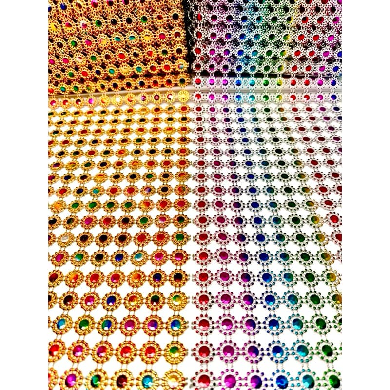 สังวาลย์พลอยสีรุ้ง สีเงิน สีทอง ขนาด 8 มิล แพ็ก 120 ชิ้น ตกแต่เหรียญโปรยทาน รูปที่ 1