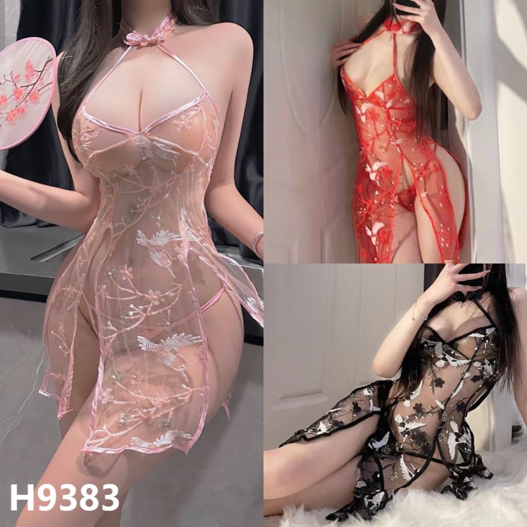 Sexy Girl กี่เพ้าเซ็กซี่ นอนชุดนอนไม่ได้ วัสดุผ้าซาติน+ลูกไม้ สวมใส่สบาย ครับ รูปที่ 6