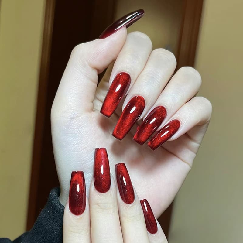 Nail.Girl เจลทาเล็บเจล UV LED สีทาเล็บ Ruby Cat Eye สีเจลทาเล็บแคทอาย สีเจลลูกแก้ว ชนิดต้องอบ ต้องใช้แม่เหล็กดึงสีนะคะ รูปที่ 7
