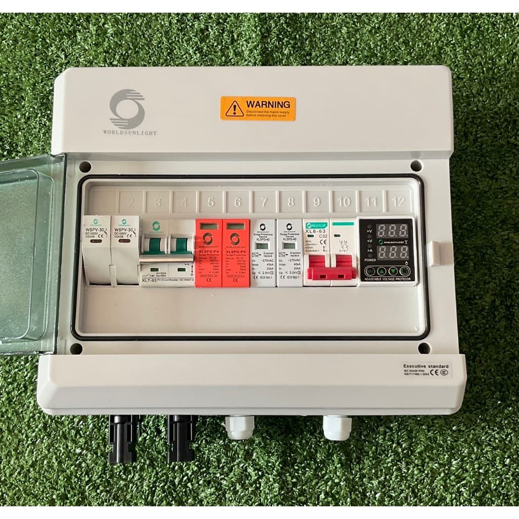 ชุดกล่องเบรกเกอร์ขนาด 1-5KW ชนิดกันน้ำป้องกันไฟกะชากของระบบไฟ AC และ DC สำหรับออนกริดอินเวอร์เตอร์ระบบโซล่าเซลล์ รูปที่ 3