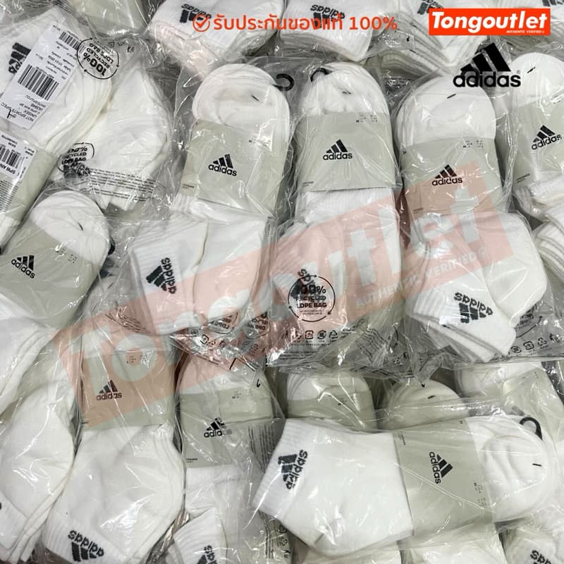 ถุงเท้าข้อสั้น/ครึ่งแข้ง ADIDAS CUSHIONED SPORTSWEAR แพ็ค/3คู่ สินค้าของแท้ ป้ายไทย IA3946 รูปที่ 2