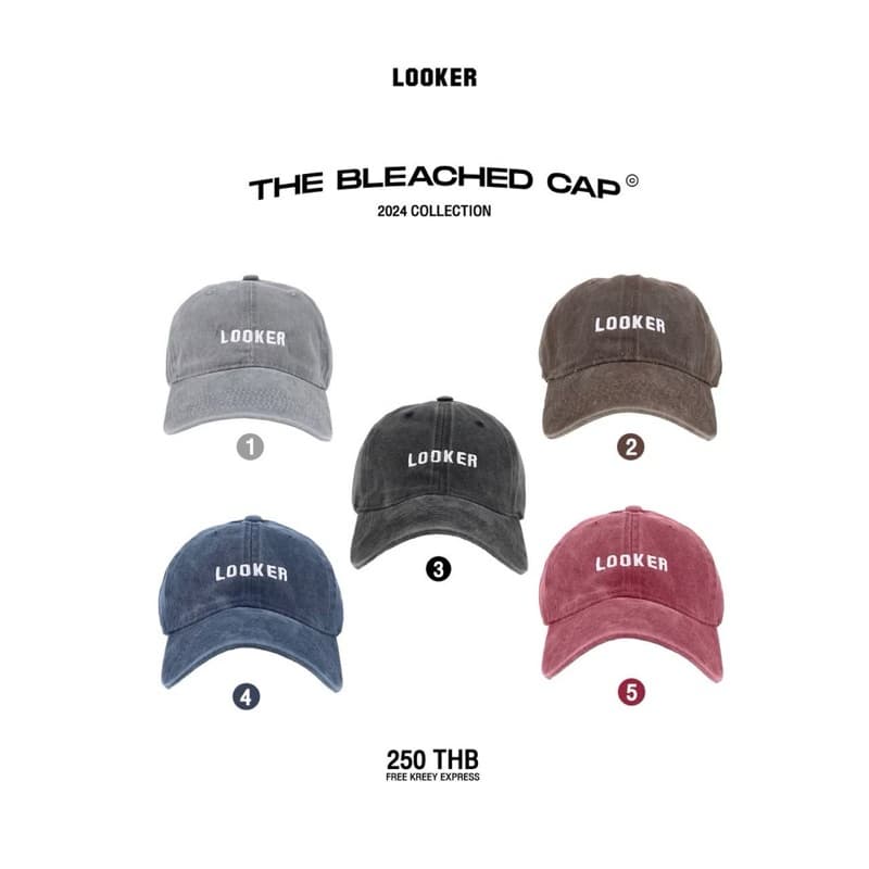 LOOKER - THE Bleached Cap หมวกแก็ปผ้าฟอก 5 สี รูปที่ 1