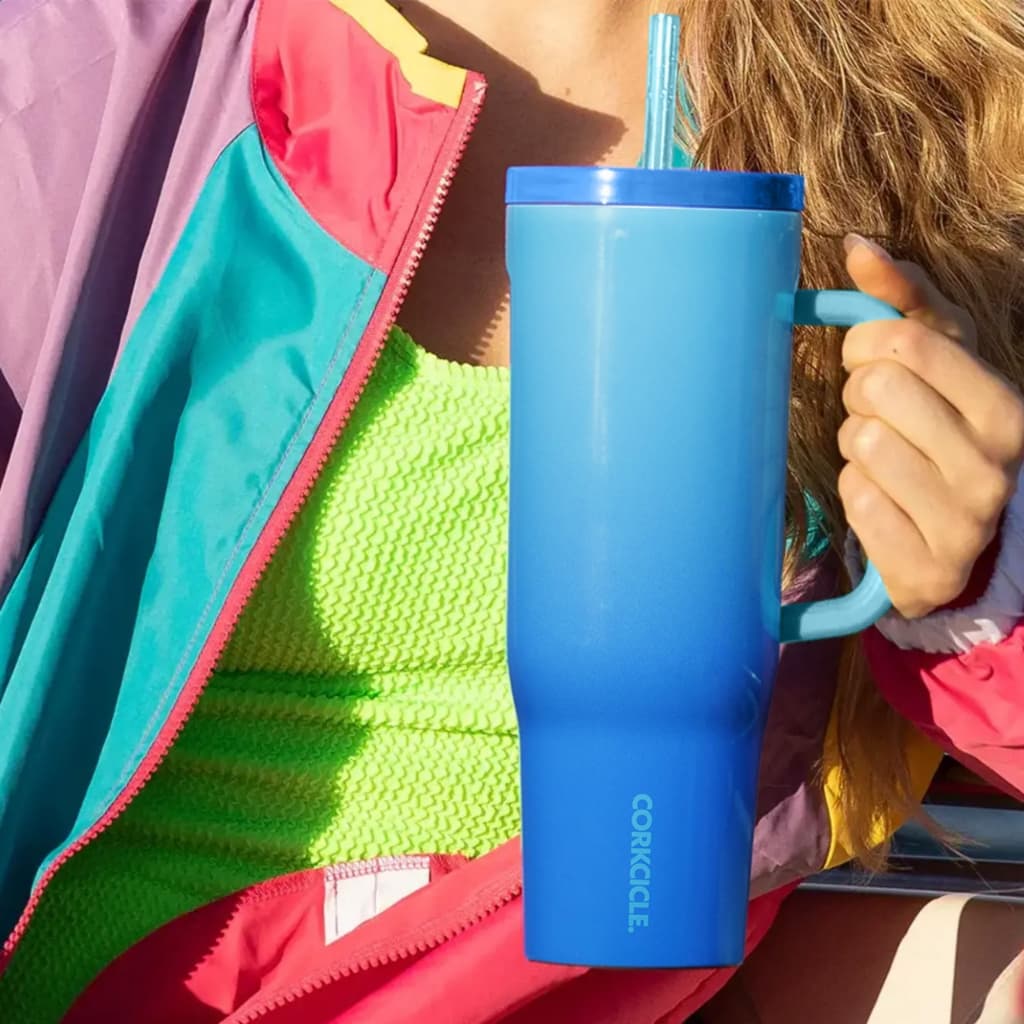 Corkcicle | Boom Box Blue ฟ้า | Keeps Cold เก็บเย็น 12hrs | แก้วพกพา ขวดน้ําพกพา Cruiser Go Cup XL รูปที่ 8