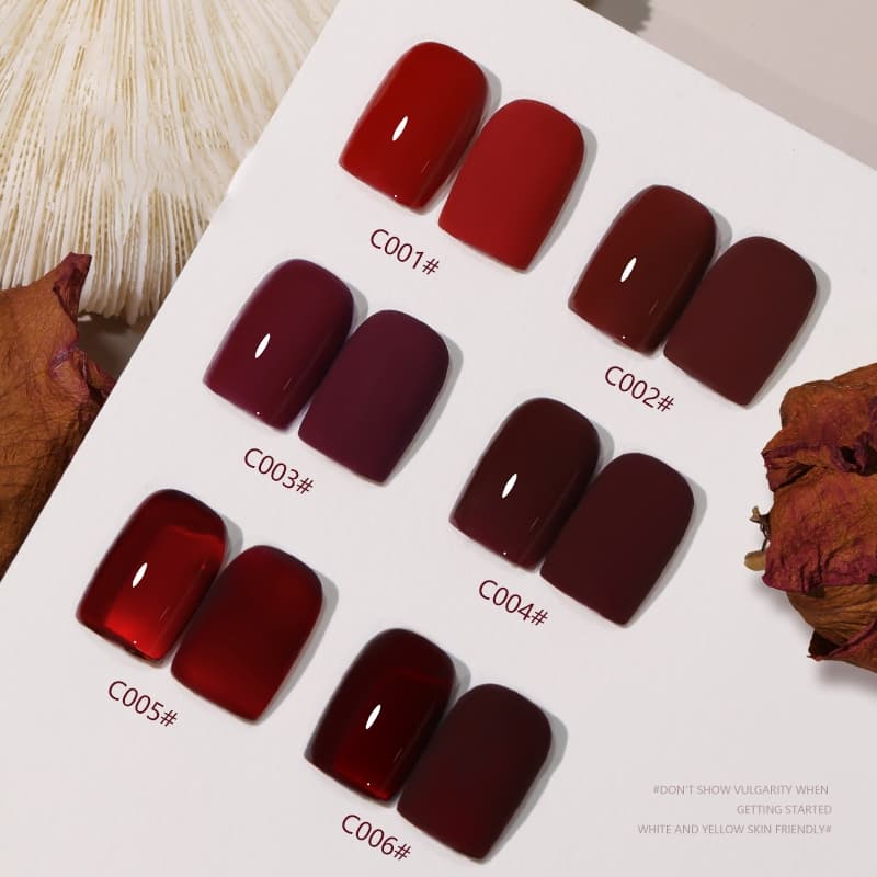 Nawoelite สีทาเล็บเจล สีเล็บเจล ยาทาเล็บ ยาทาเล็บเจล สีแดงไวน์ ทนทานไม่หลุดลอก เงางามสวยเด่น ปลอดสารเคมี รูปที่ 3
