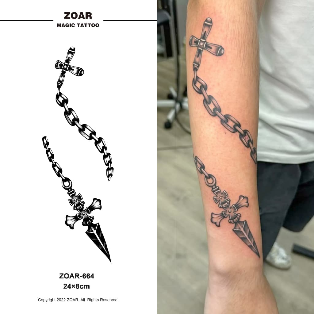 COD ส่งจากไทยแทททู ZOARL19 Magic tattoo สติ๊กเกอร์รอยสัก กันน้ำรอยสัก ลายสัก 15 วัน สีดำ รูปที่ 2