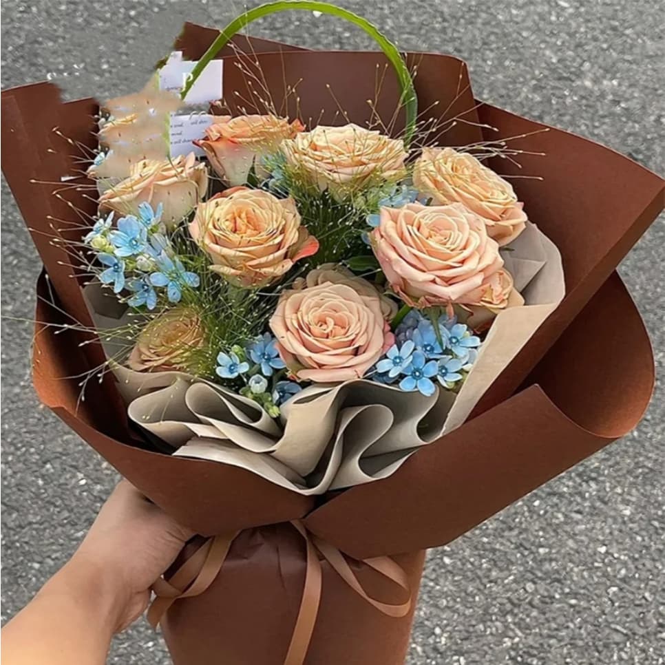 20 แผ่น / กระดาษโอยะสองสีห่อช่อดอกไม้ กันน้ำได้ สองสีในแผ่นเดียว!!ขนาด58*58ซม DIYงานครบรอบ สไตล์เกาหลี รูปที่ 9