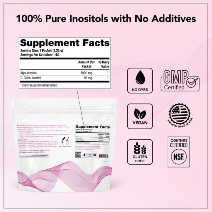 ของแท้Ovasitol Inositol Powder 180 Packets - 90 Day Supply 40:1 180 Packets *Made in USA and NSF Certified*Exp.1/2029 รูปที่ 2