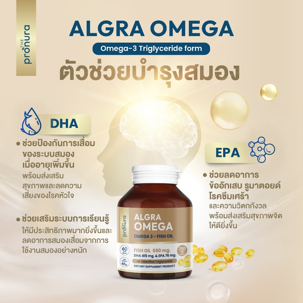 AlgraOmega Omega-3 Triglyceride Form ขนาด 60 แคปซูล รูปที่ 4
