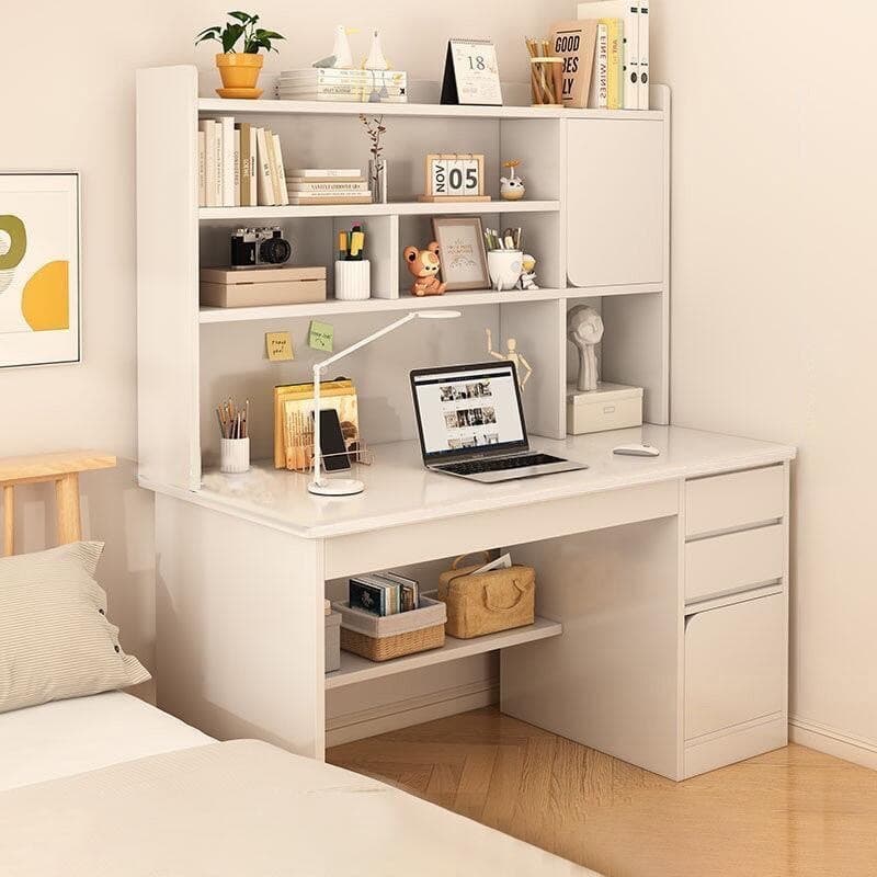 โต๊ะทำงานมีชั้นวางของ โต๊ะคอมพิวเตอร์ เขียนหนังสือ Computer Desk สวยมินิมอล ไม้คุณภาพดี แข็งแรง รูปที่ 8