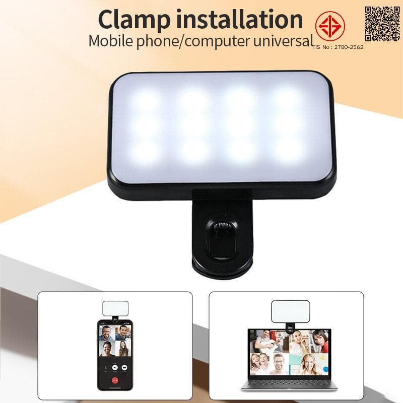 ไฟติดหัวกล้อง โคมไฟเซลฟี่ LED 3 โหมด ปรับได้ ขนาดเล็ก พกพาง่าย ถนอมสายตา ชาร์จไฟได้ สําหรับสมาร์ทโฟน แล็ปท็อป กล้อง รูปที่ 7