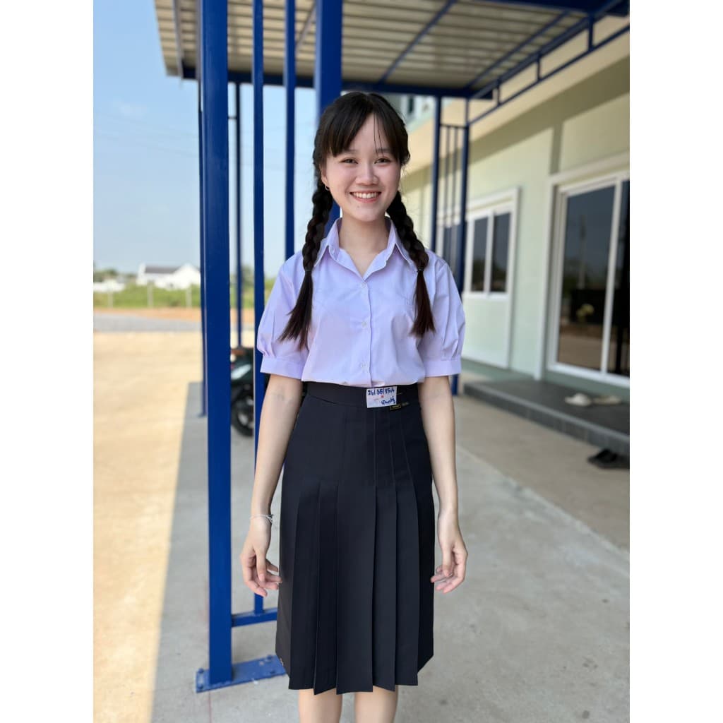 กระโปรงนักเรียนตราน้านา สีกรมเข้ม ตีเกร็ด 6.5 (แจ้งรับบิล กรุณาหมายเหตุก่อนยืนยันคำสั่งซื้อ) รูปที่ 3