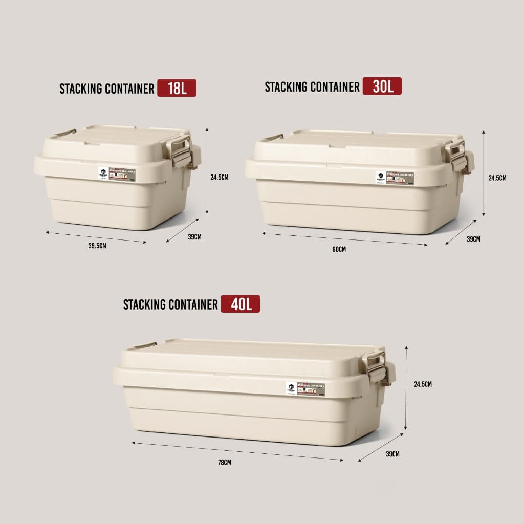 ถูกที่สุด!! รุ่นใหม่ !! ลังเก็บของ STACKING CONTAINER ลังแคมป์ปิ้ง ขนาด 18,30,40 ลิตร Camping Box รูปที่ 3