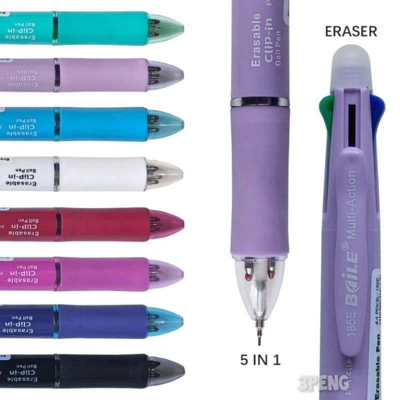 ปากกา ลบได้ 5 in 1 ปากกาลบได้ 4สี + ดินสอกด 0.5 mm รูปที่ 2