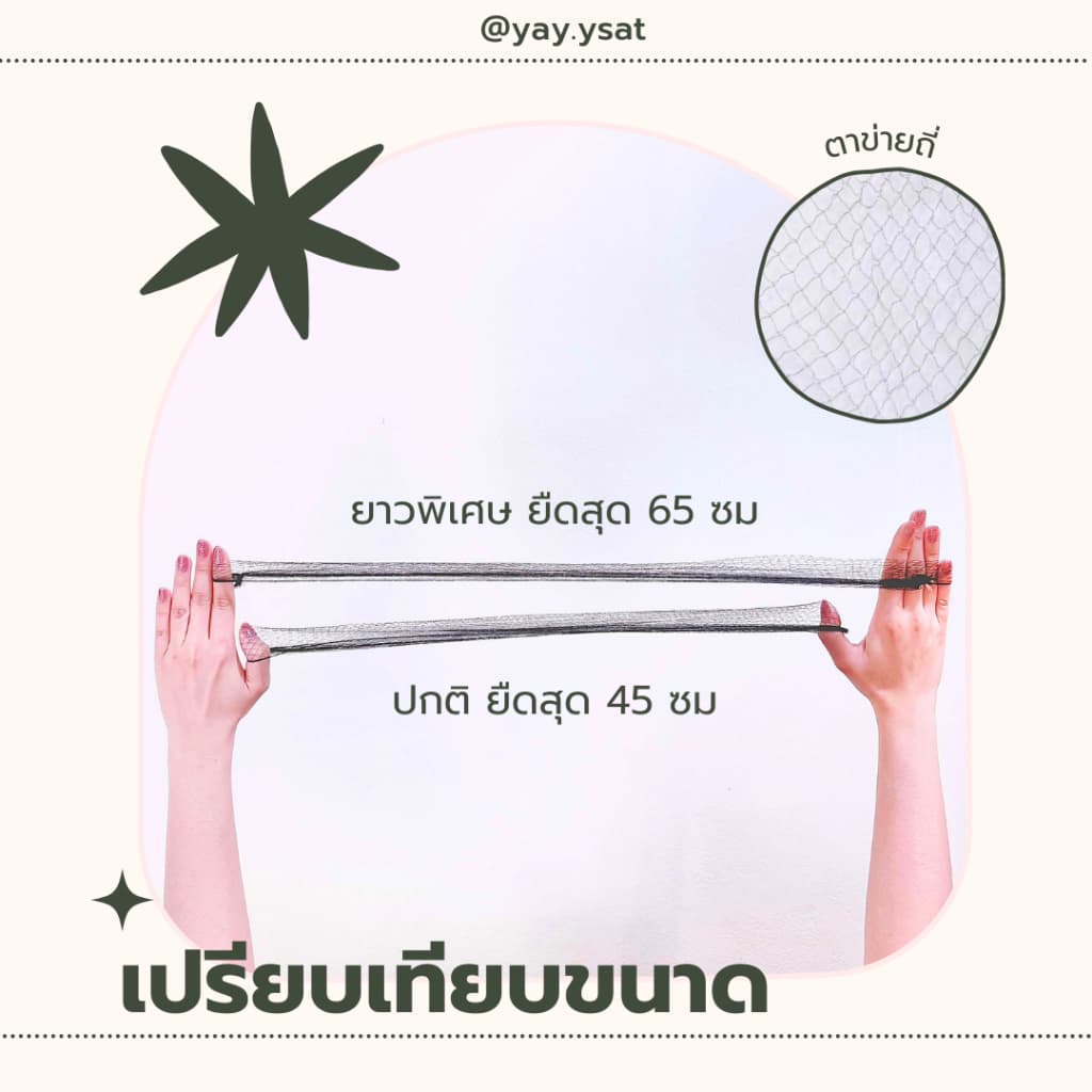 เน็ตคลุมผมใยบัวแบบบาง 65 ซม เน็ตคลุมผมตาข่าย ยาวพิเศษ ใช้เกล้ามวย สมัครแอร์ รับปริญญา ข้าราชการ ชุดไทย รูปที่ 3