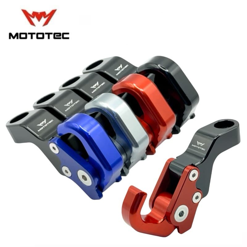 MOTOTEC MT-HO02 ตะขอเเขวนของแบบติดรูกระจก สำหรับมอเตอร์ไซด์ ตะขอแขวนหมวกกันน๊อค วัสดุอลูมิเนียม รูปที่ 1
