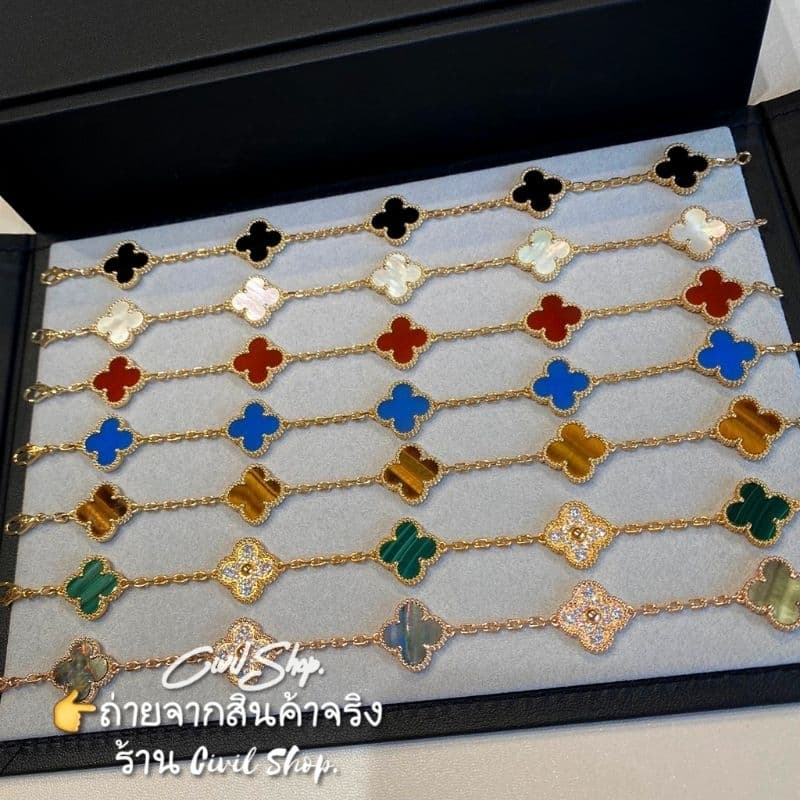 สร้อยข้อมือ ใบโคลเวอร์ ดอก1.5ซม. CIVIL JEWELRY รูปที่ 2