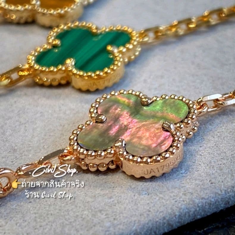 สร้อยข้อมือ ใบโคลเวอร์ ดอก1.5ซม. CIVIL JEWELRY รูปที่ 6