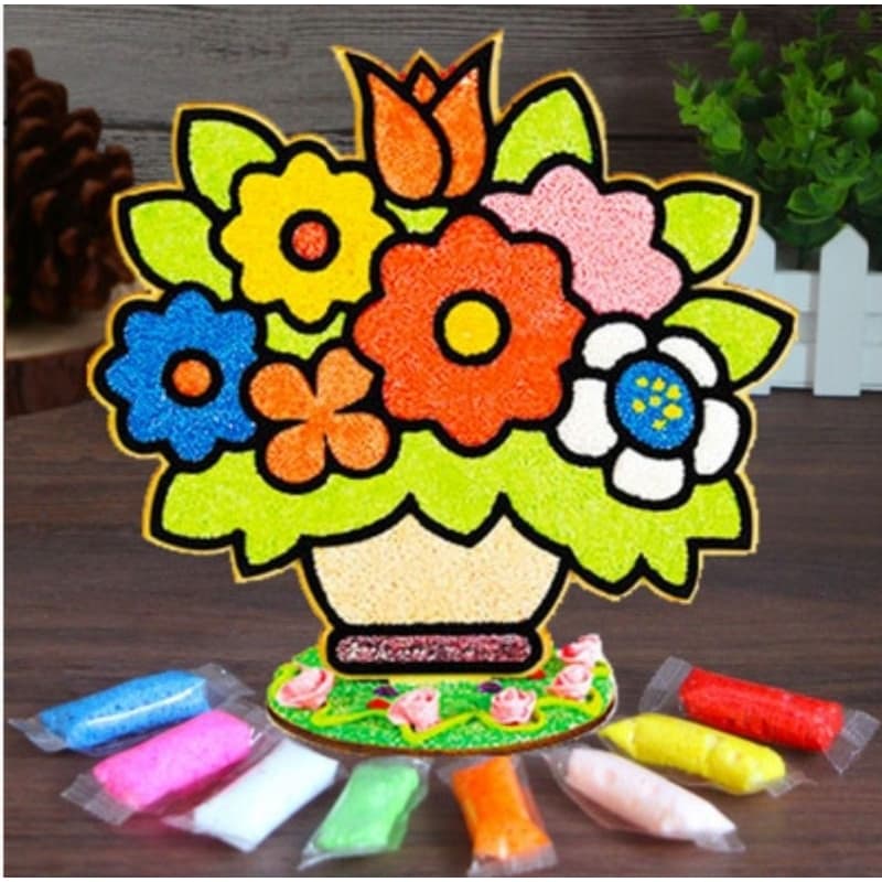 ลายเยอะ ดินโฟม กระดานแปะเม็ดโฟม diy ระบายสีแผ่นไม้ ดินปั้น ของเล่นเสริมพัฒนาการ ลายใหม่ รูปที่ 8
