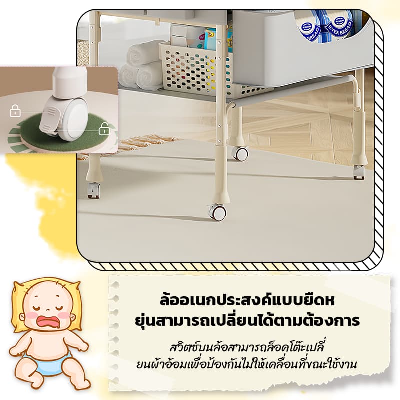 โต๊ะเปลี่ยนผ้าอ้อม เด็กแบบพกพา โต๊ะพยาบาล มัลติฟังก์ชั่น ปรับความสูงได้ ดูแลผ้าอ้อม อาบน้ําเด็กแรกเกิด ที่เปลี่ยนผ้ รูปที่ 4