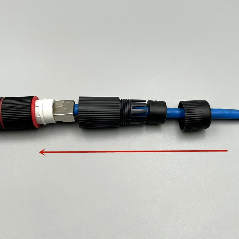 ตัวต่อแลน หัวต่อ LAN RJ45 ต่อตรงสายแลน ภายนอก ภายใน กันน้ำ IP67 CAT5e CAT6 รูปที่ 3