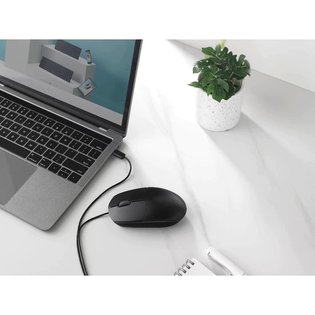 MOUSE RAPOO WIRED OPTICAL TYPE-C PORT ต่อแบบ USB Type C รูปทรงที่กระชับมือ รูปที่ 7