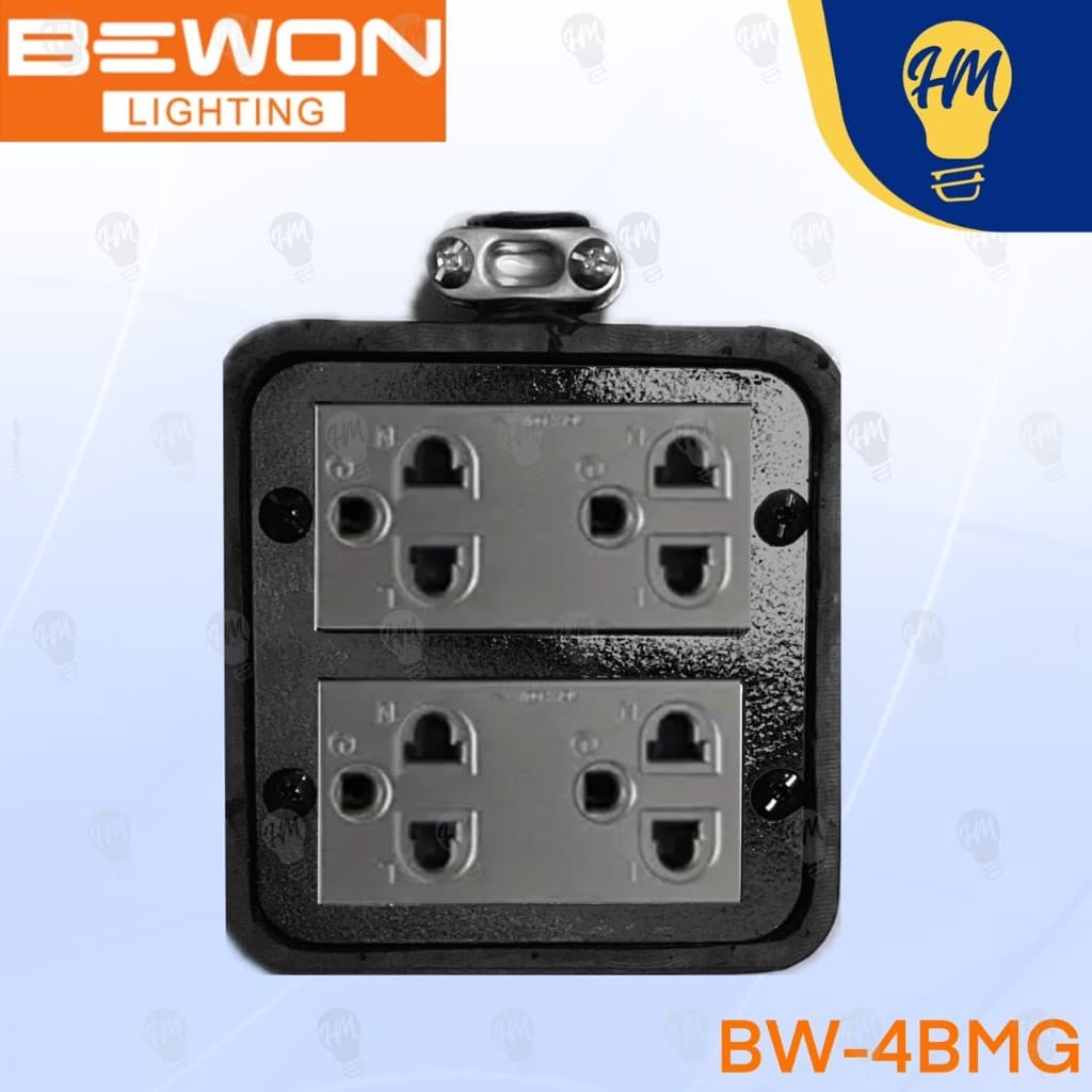 Bewon ปลั๊กไฟ บล็อคยาง พร้อมปล๊กกราวด์คู่ 2X4 , 4X4 รูปที่ 5