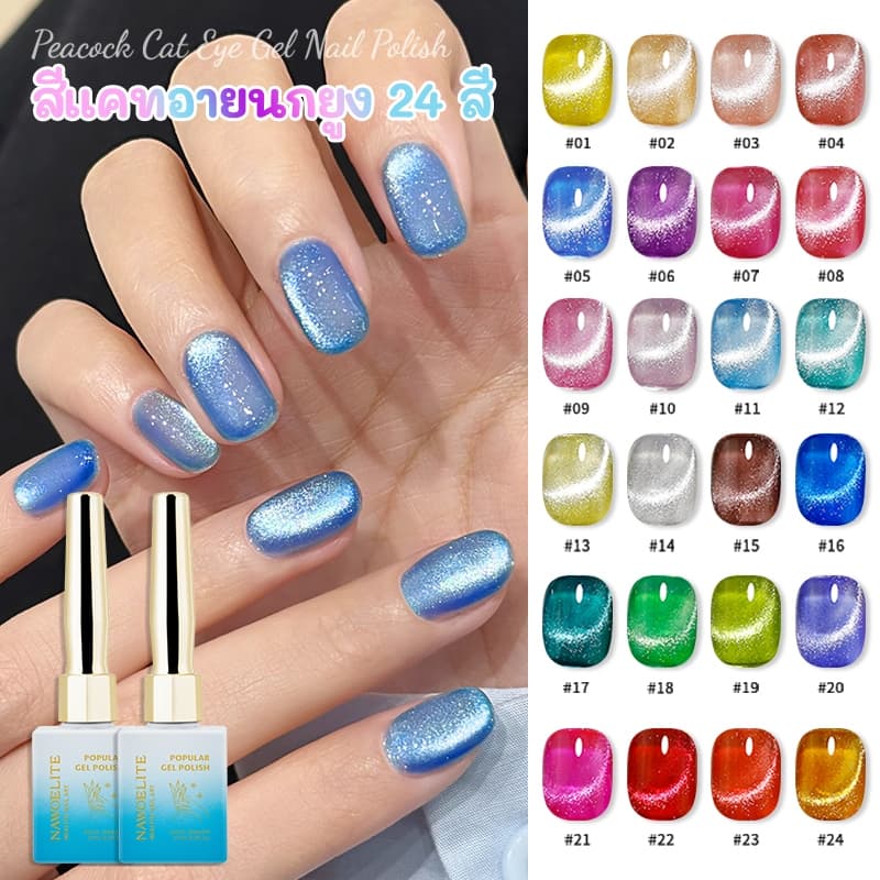 Nawoelite สีทาเล็บเจล สีลูกแก้ว สีแฟลชสีเจล 2025 รุ่นใหม่! เจลทาเล็บ 24 สีสุดปัง โทนสีโดปามีน สีแฟลชเก๋ไก๋ รูปที่ 1